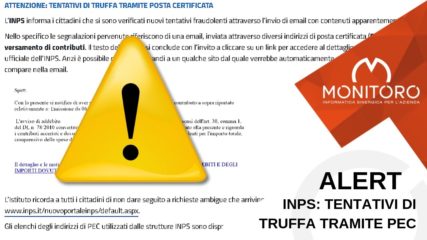 INPS: tentativi di truffa tramite posta certificata