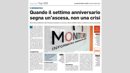 Monitoro nella Top 500 per lo Speciale Economia del Corriere della Sera